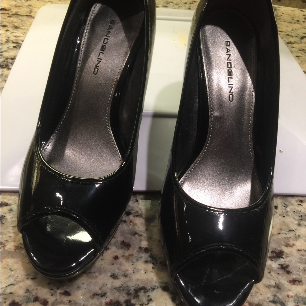 Black patent heels-BANDOLINO